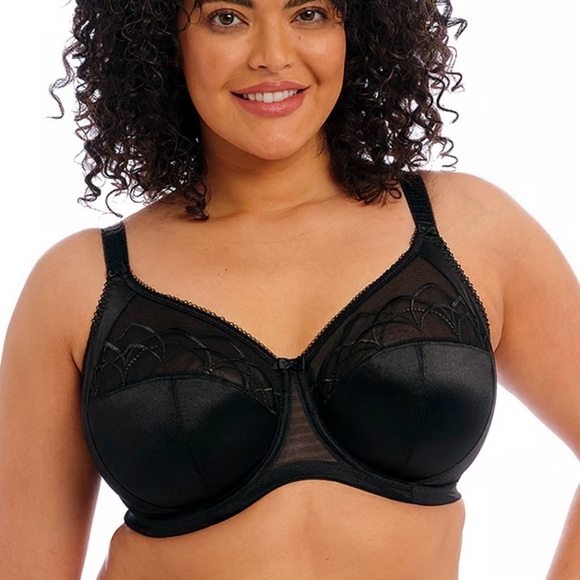 NEW ELOMI Cate Underwire Full Cup Banded Bra in Black Women’s Size 42H / 42K - Picture 1 of 10